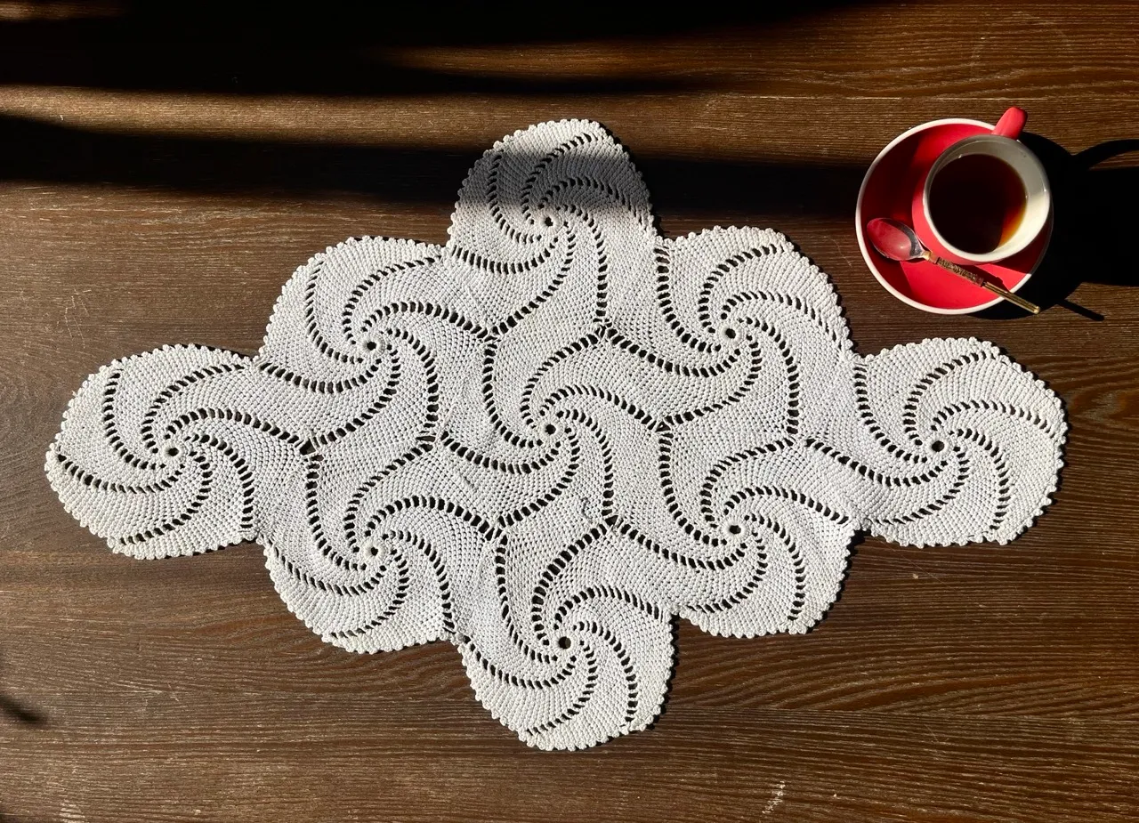 Medium Swirl Crochet Centerpiece