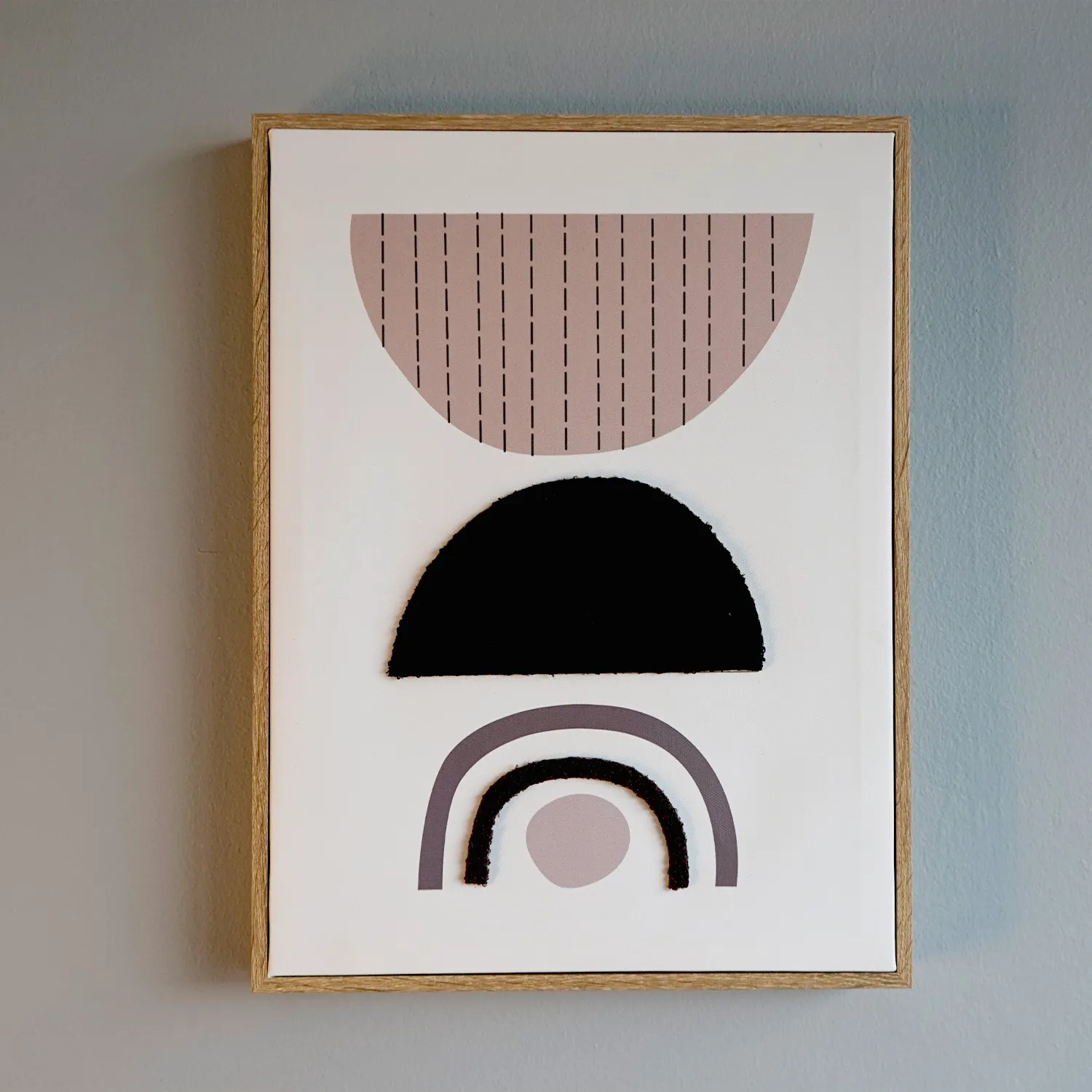 Medium Abstract artwork in wooden frame 