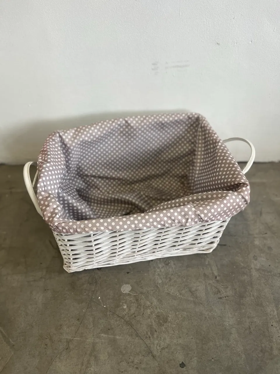 White Wicker Storage Basket