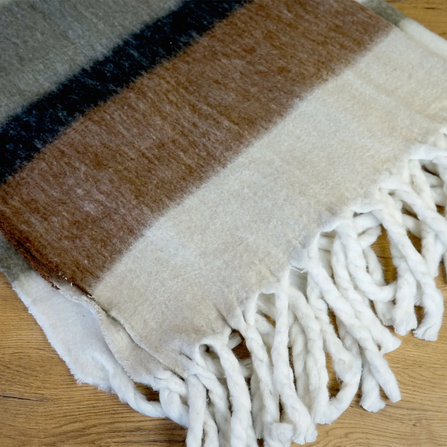 Cream and Brown H&M Throw