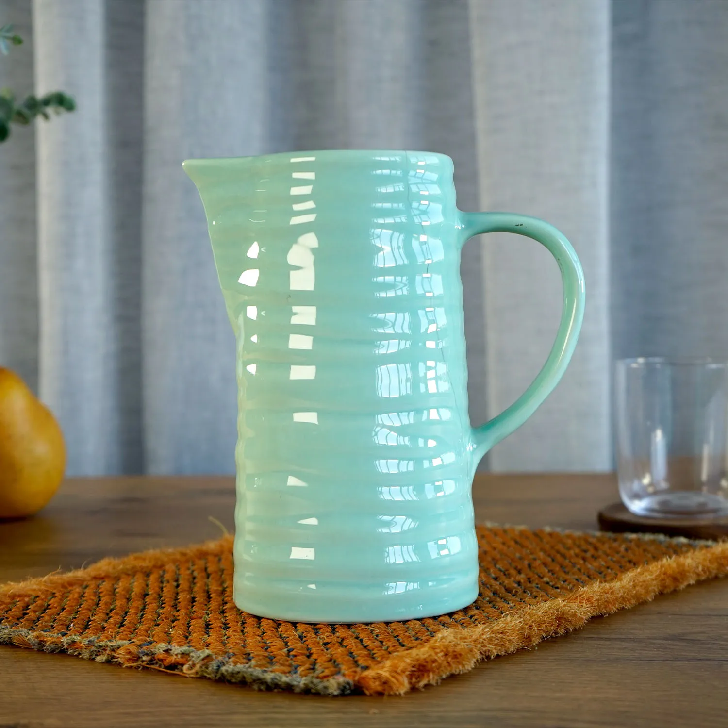 Ribbed Baby Blue Jug