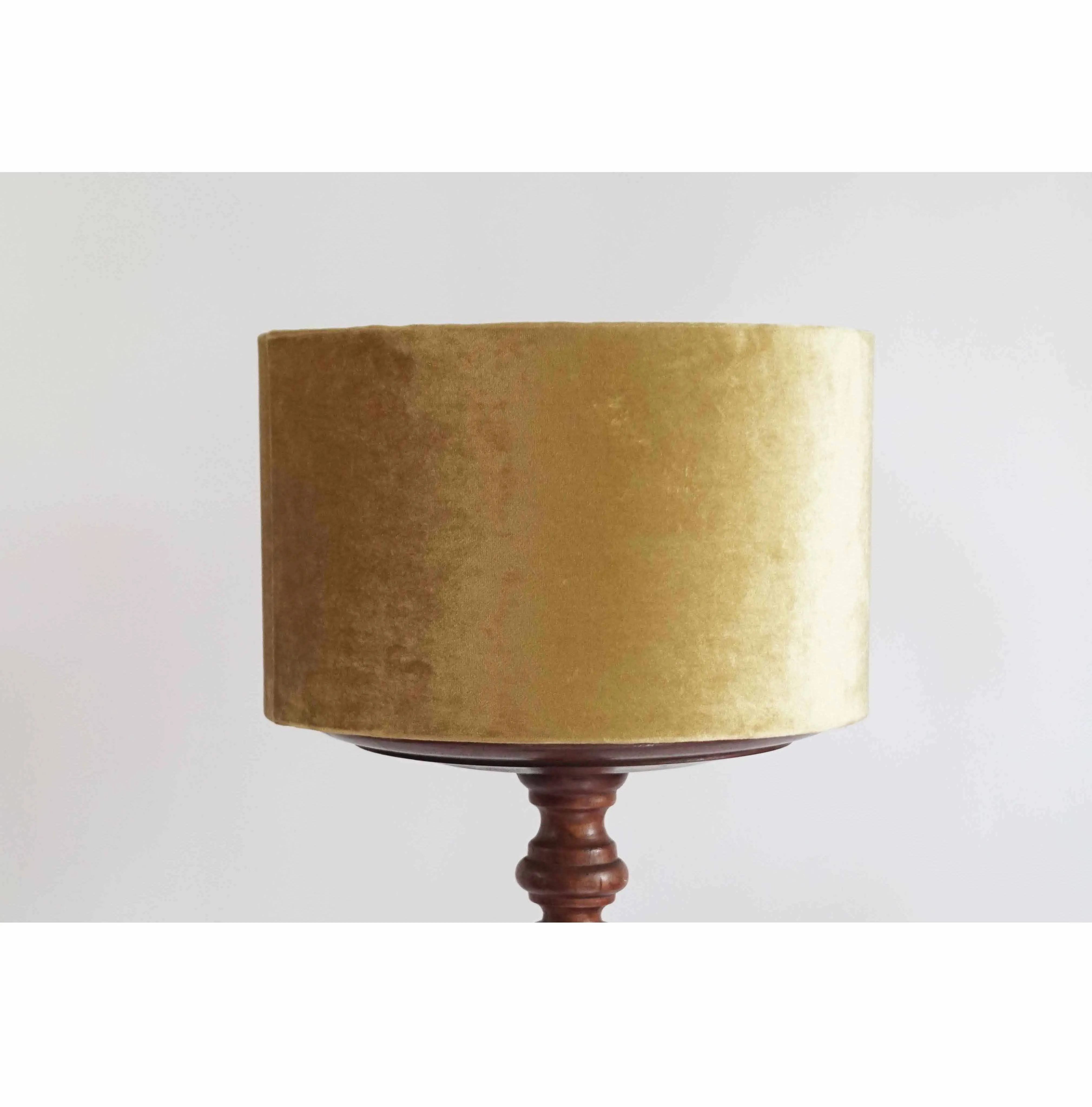 Large Gold Velvet Drum Shade