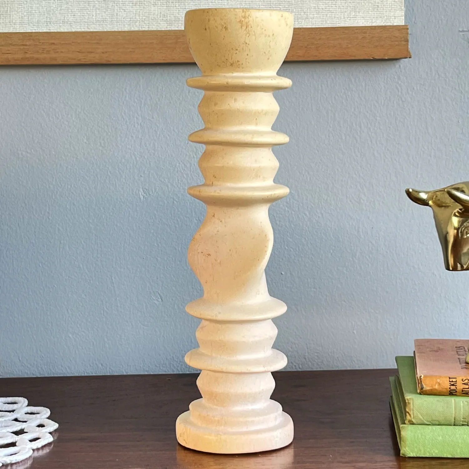 Tall Stone Candlestick