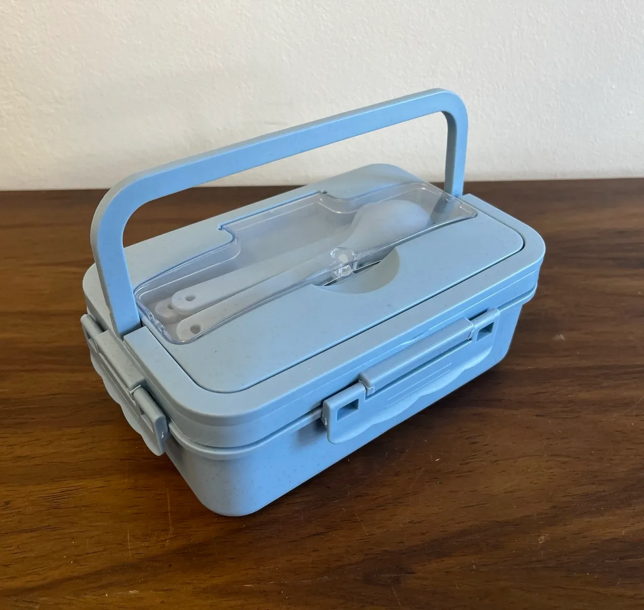Blue Lunch Box with Utensils
