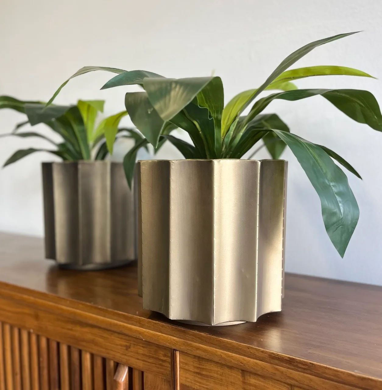 Fluted Golden Planters