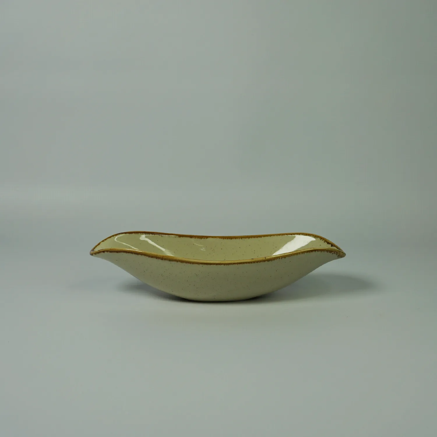 Small Beige Oval Bowl