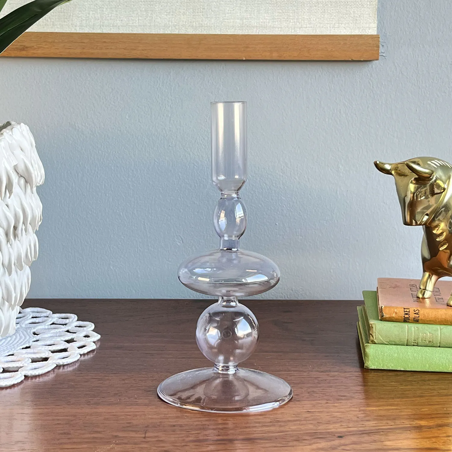 Purple Glass Candlestick
