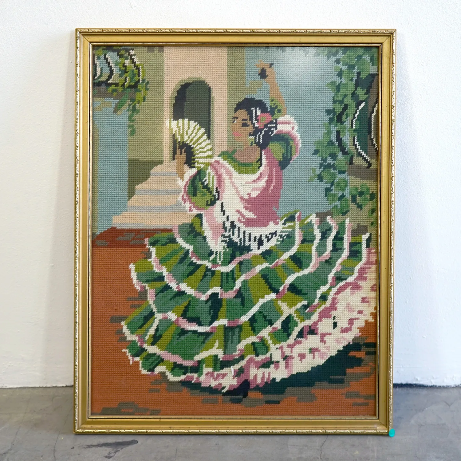 Flamenco dancer tapestry Green