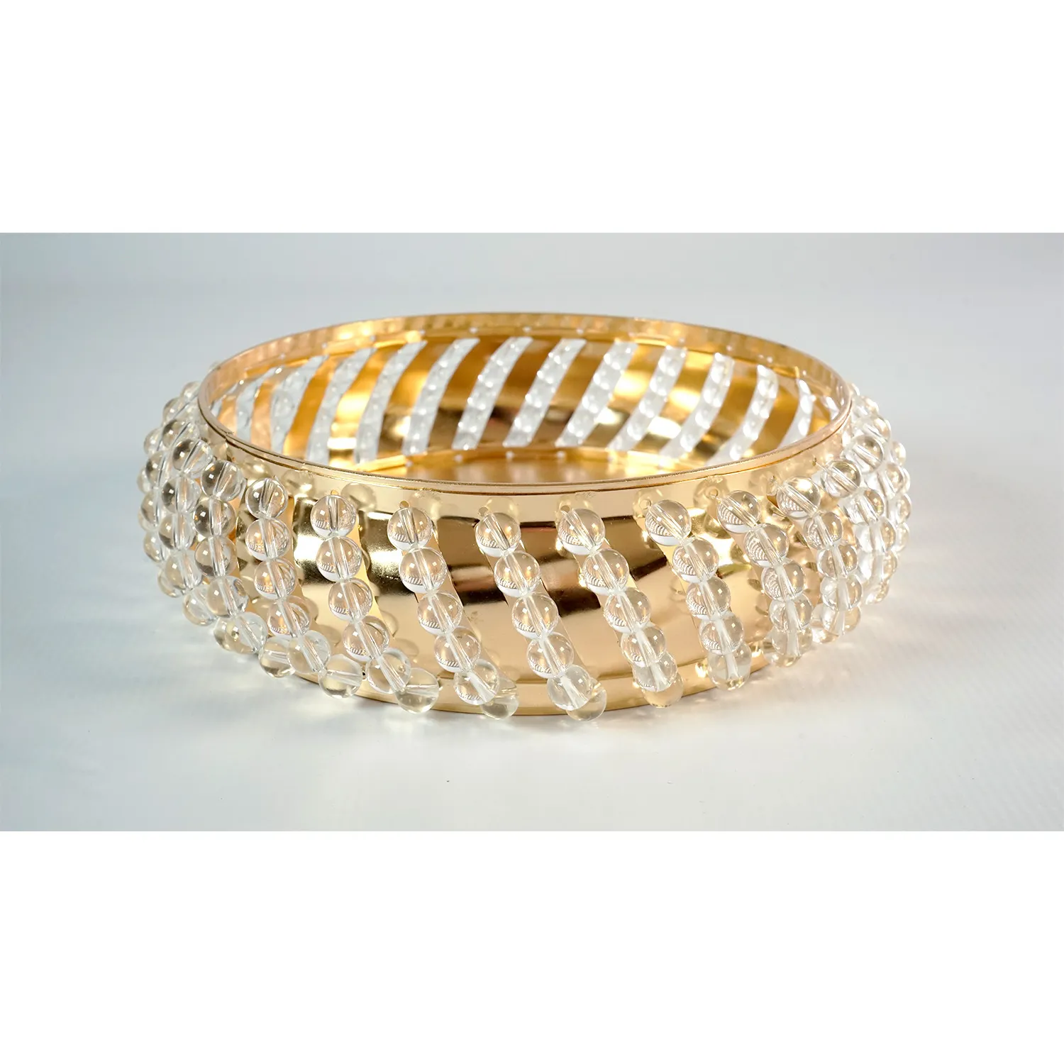 Gold and crystal bead bowl