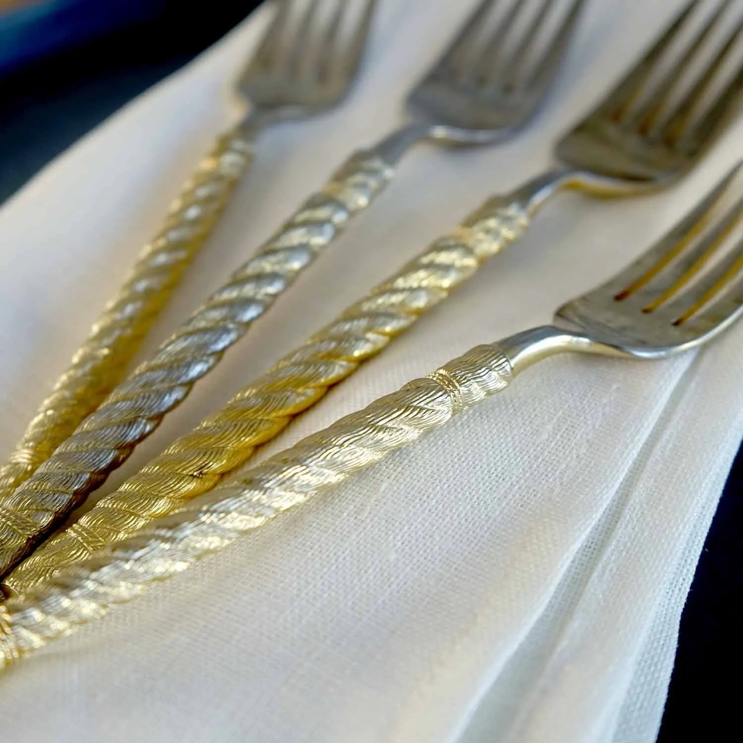 Gold Twisted Forks