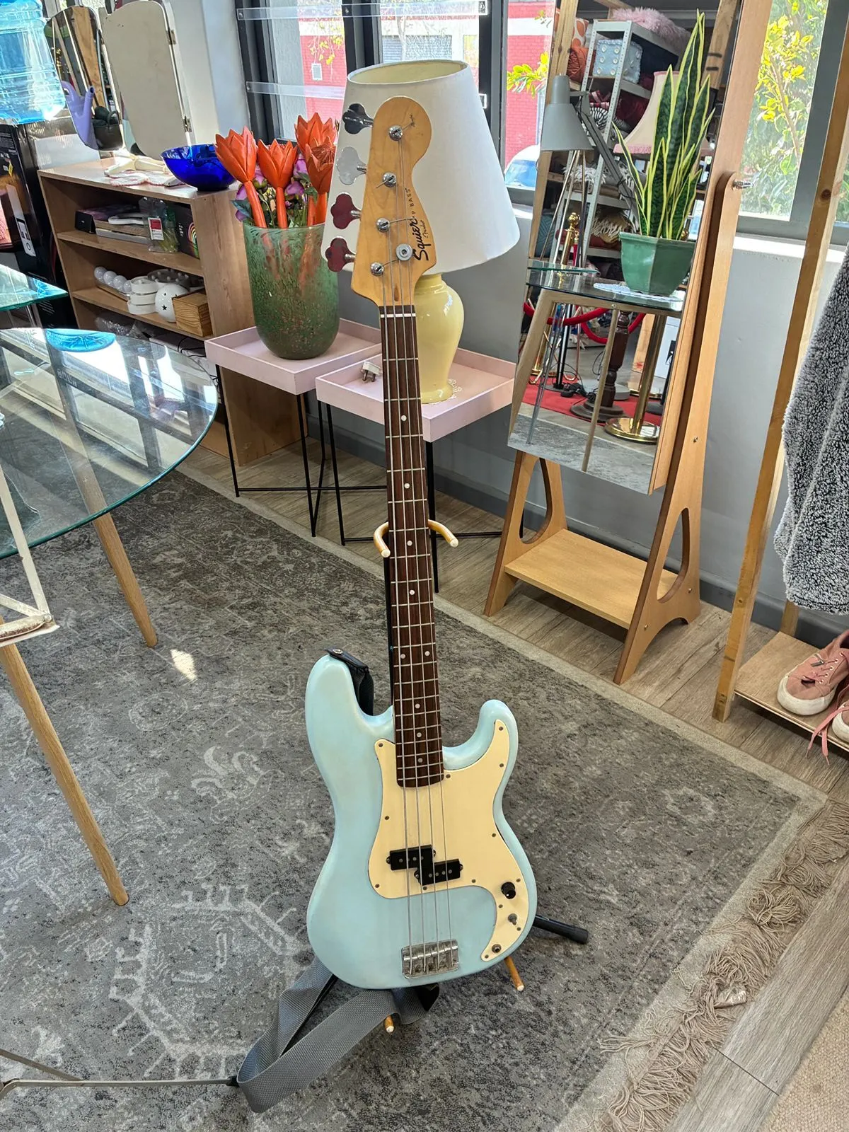 Fender Bass Guitar, light blue