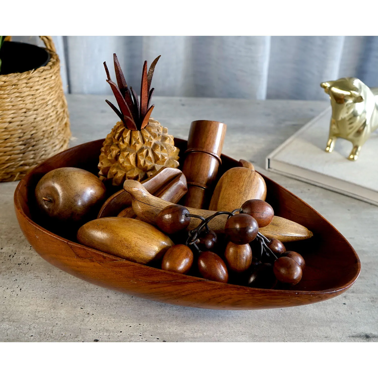 Wooden Fruit in Bowl