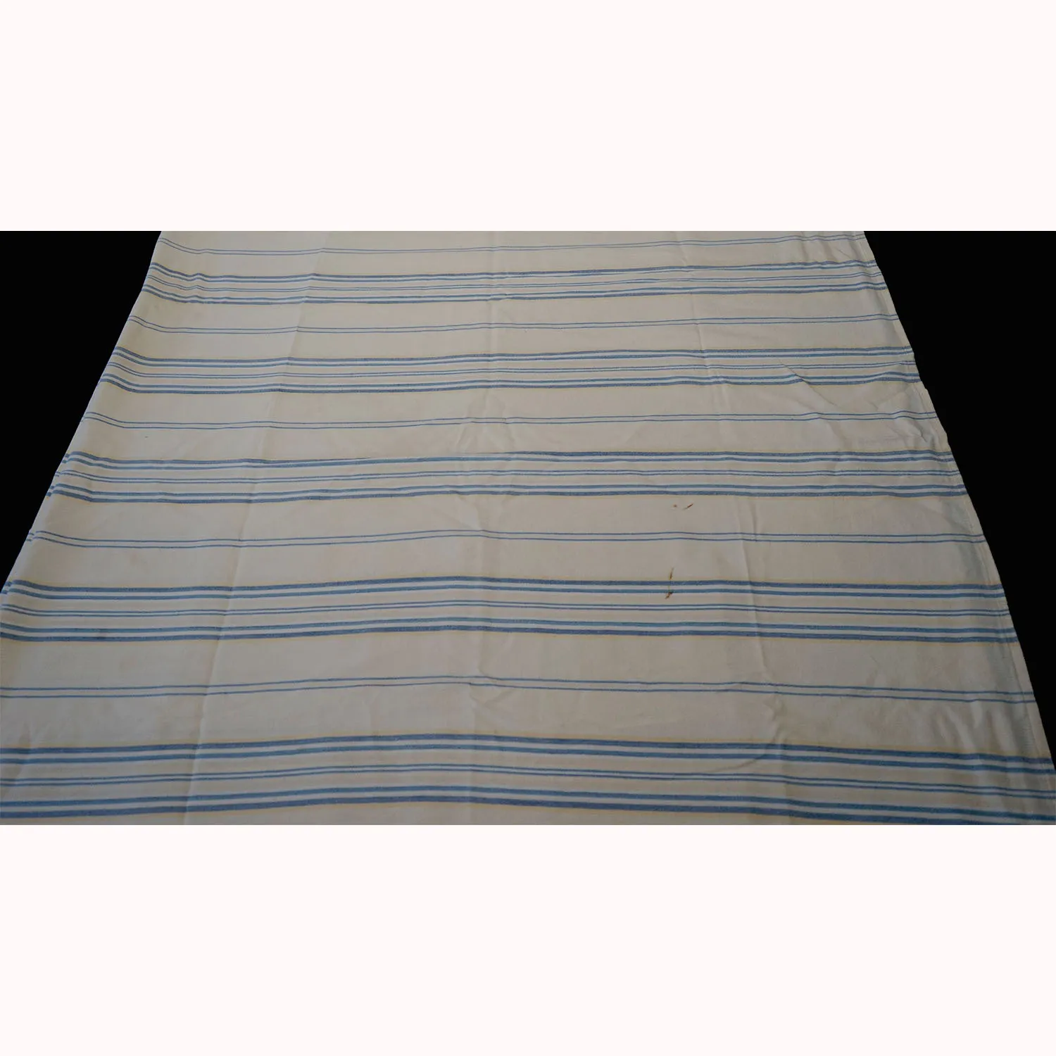 Worn Blue and White Stripe cotton Tablecloth  