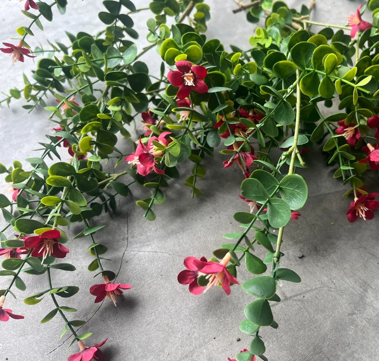 Artificial Hanging Fuchsia Vine, Red