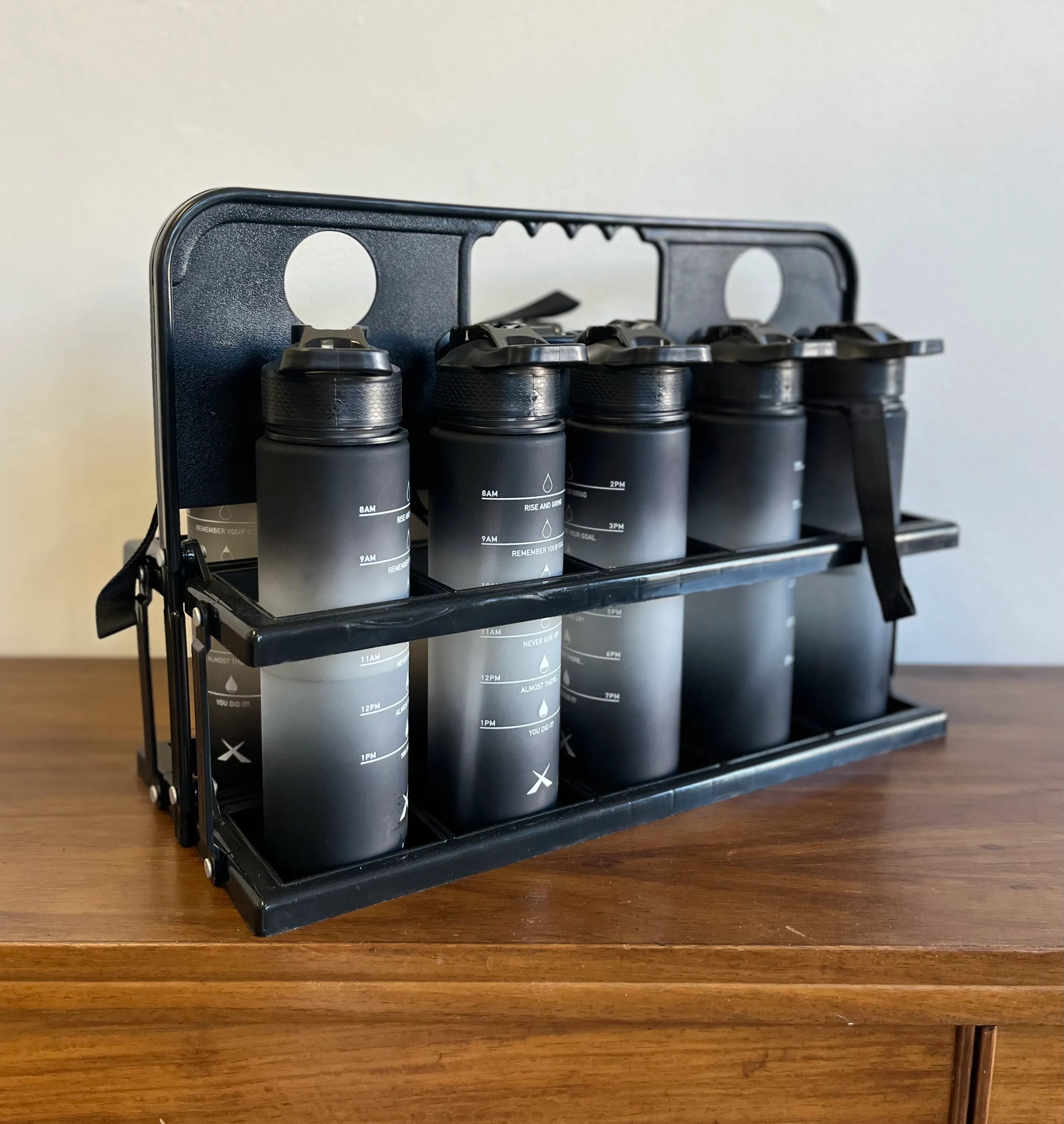 Black Sports Water Bottle Carrier Set