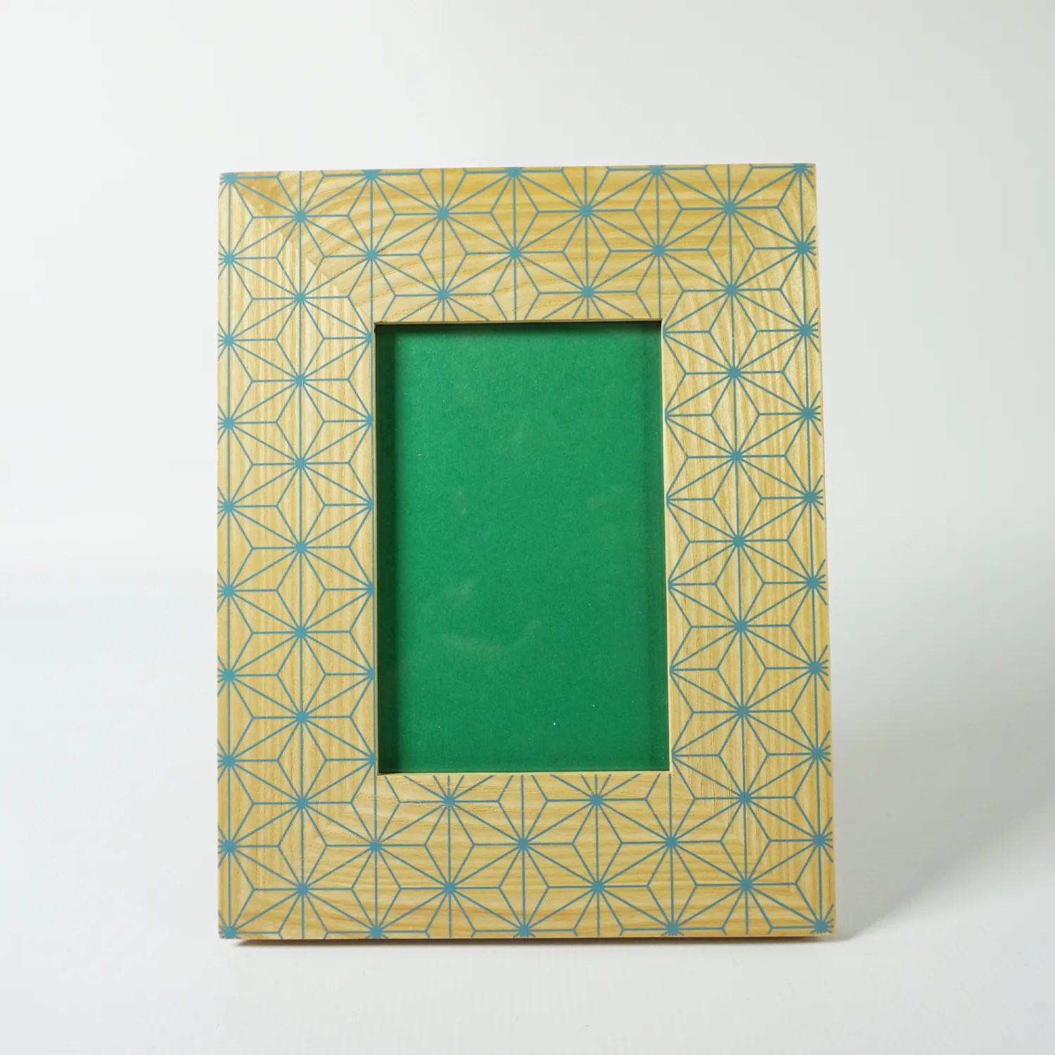 Picture Frame, Standing, Wood and Blue Detail