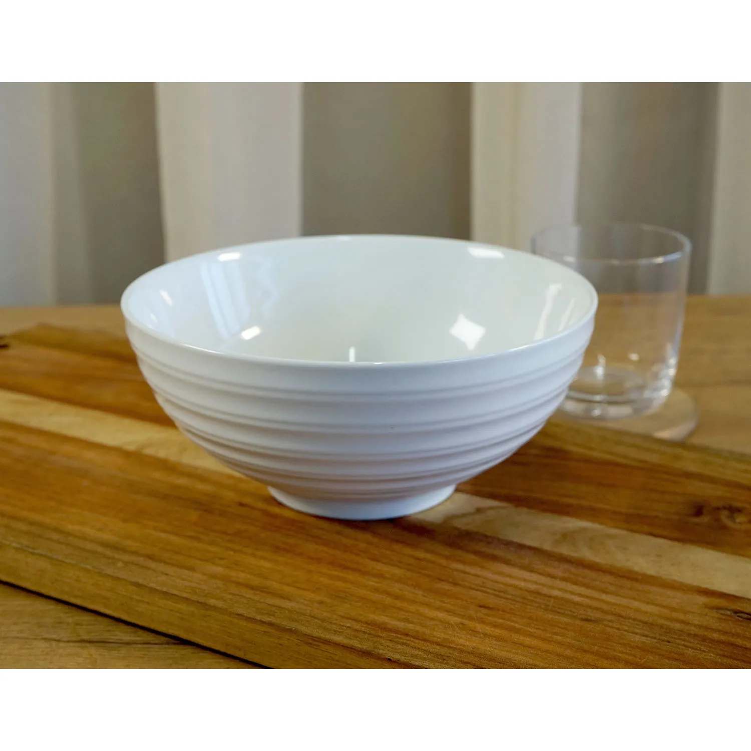 Medium Ribbed White Bowl