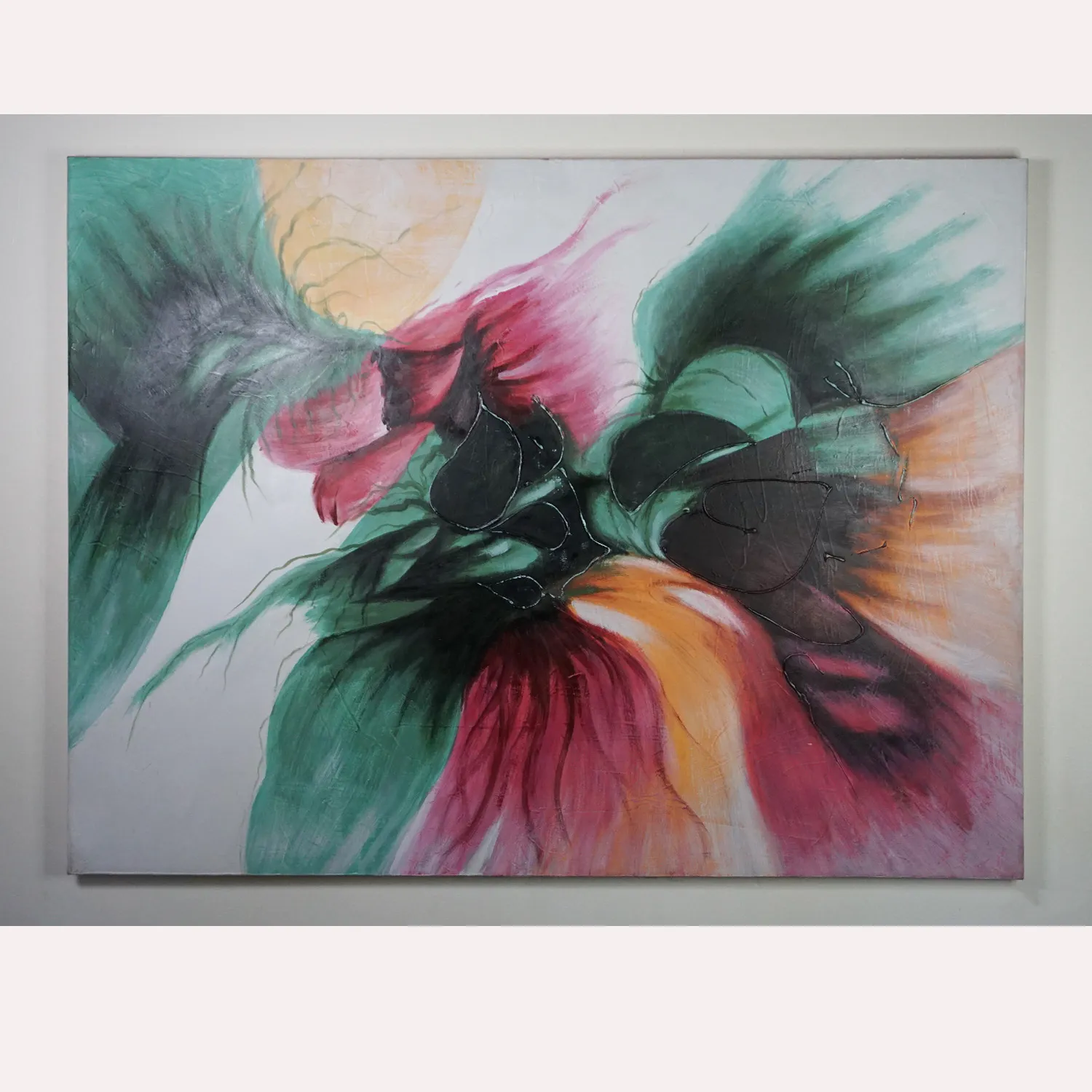 Large abstract royalty free print stretched on frame 