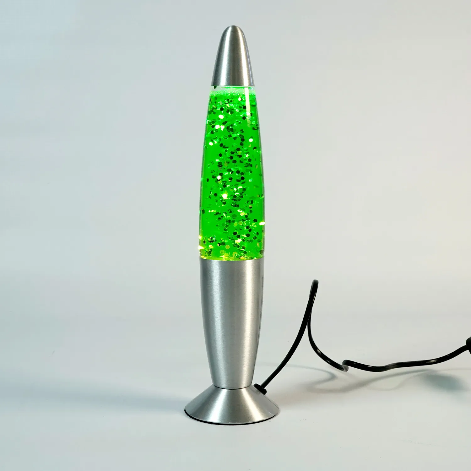 Chrome Green Glitter Lava Lamp