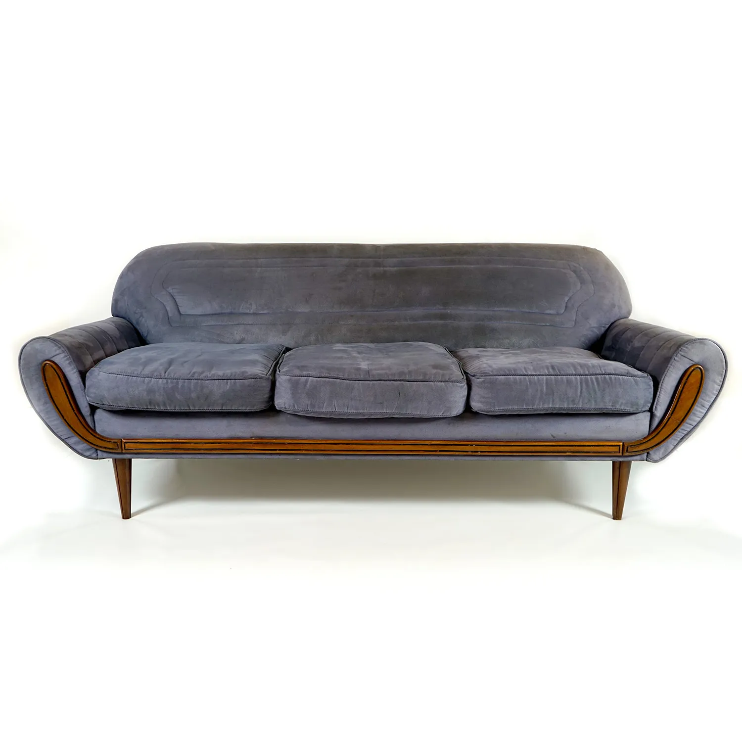 Mid Century Dusty Blue Couch