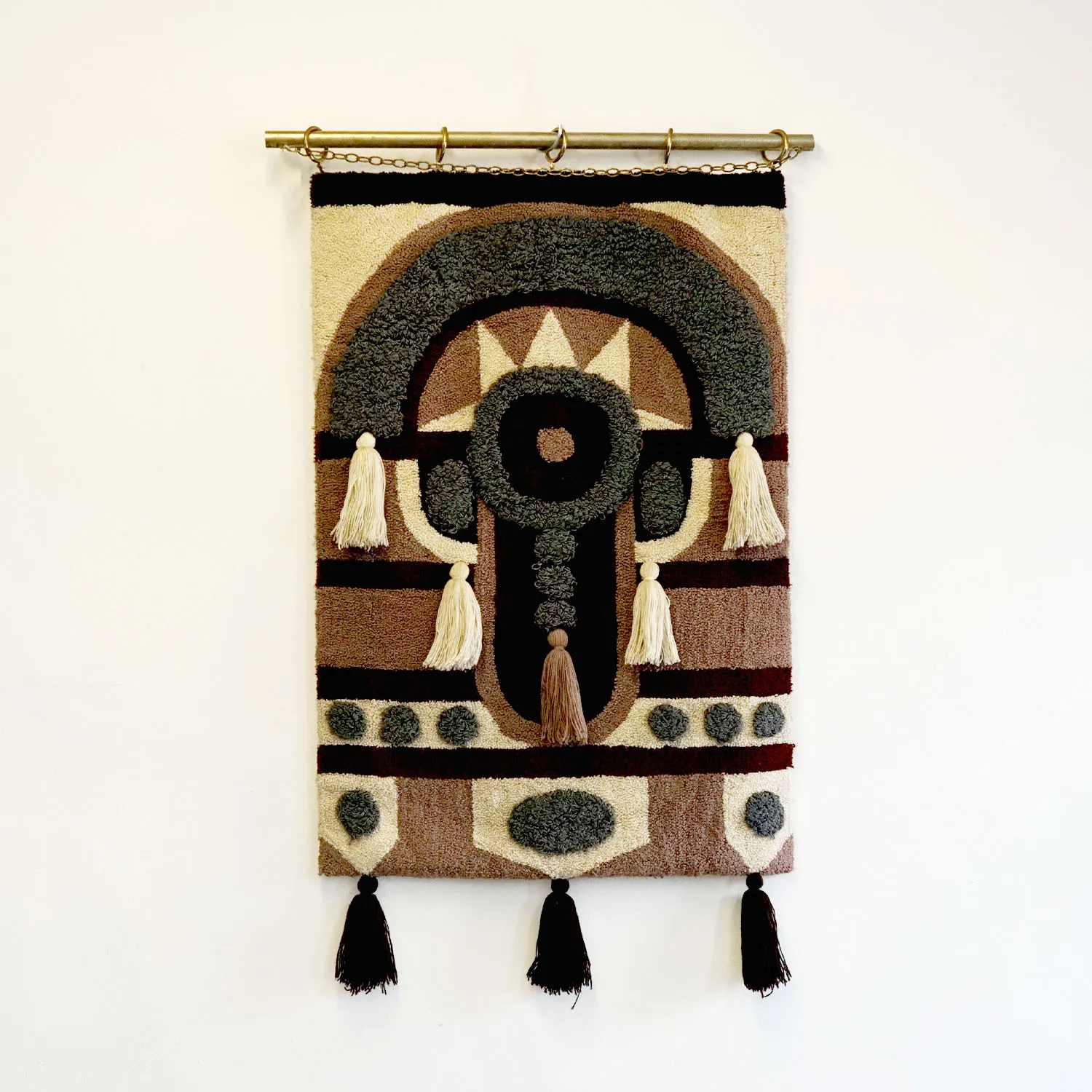 Vintage Brown, Grey and Cream Tapestry