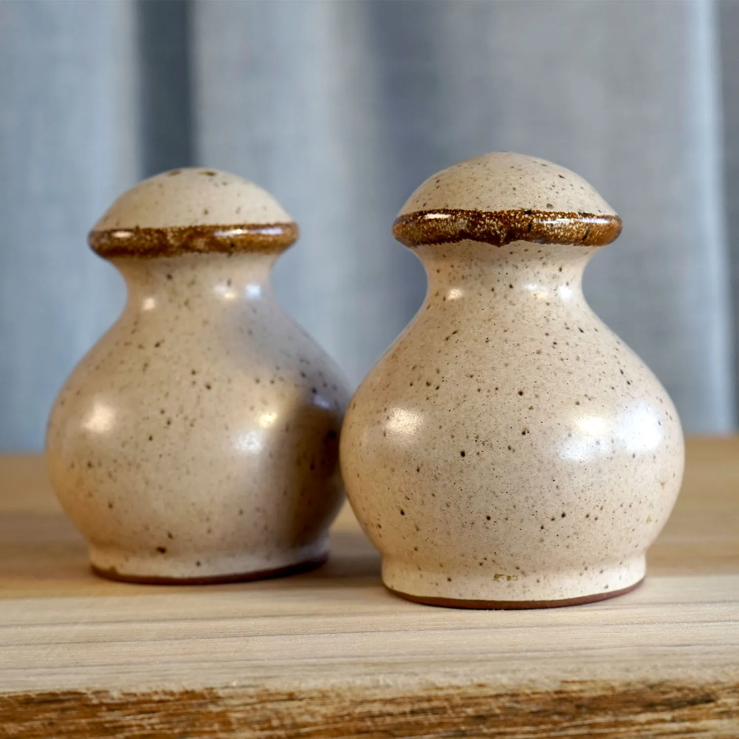 Beige Salt and Pepper Shakers
