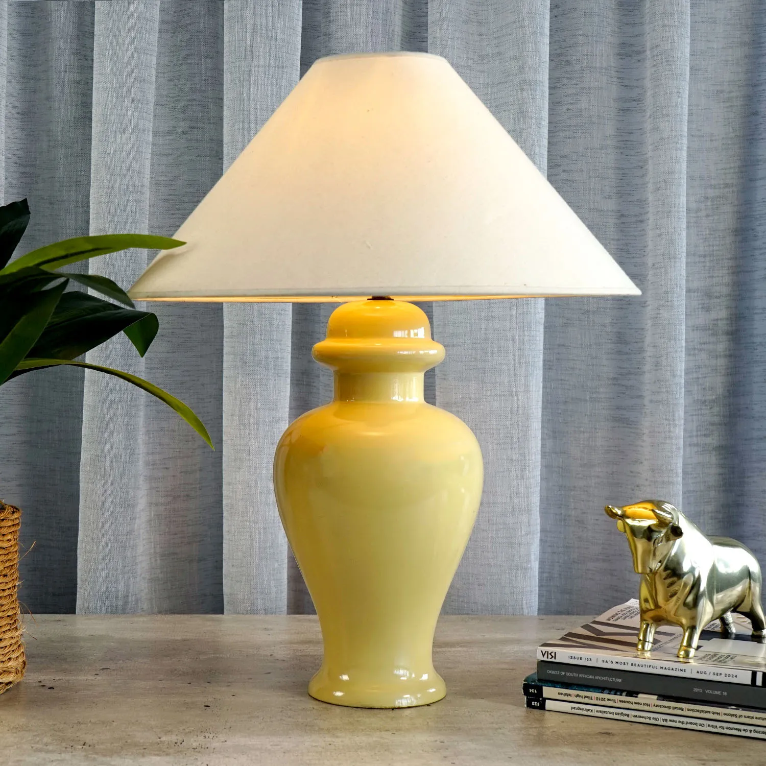 Pastel Yellow Ceramic Lamp