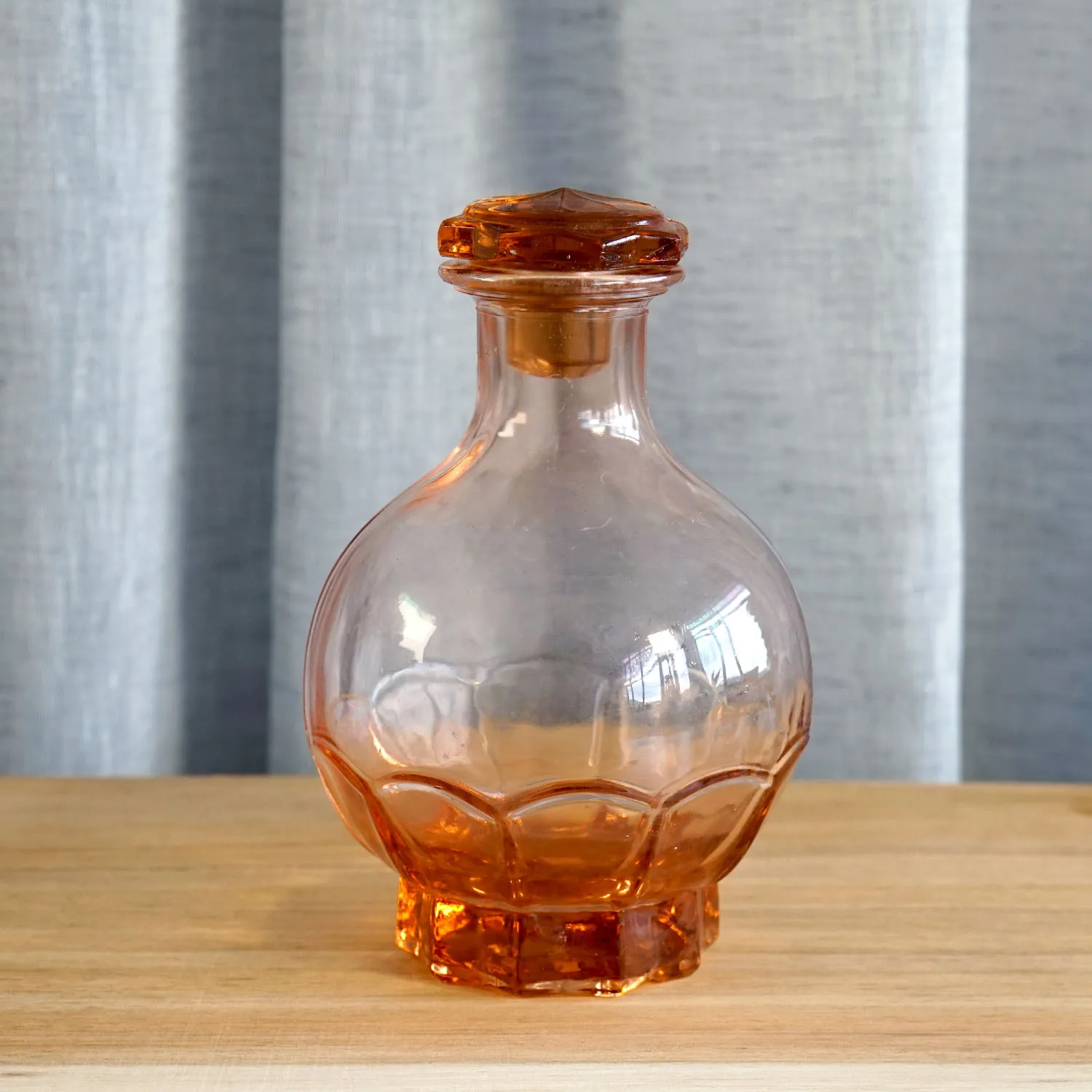 Small Peach Glass Decanter