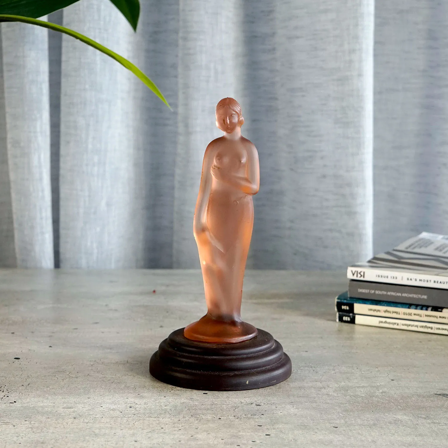 Peach Glass Figurine