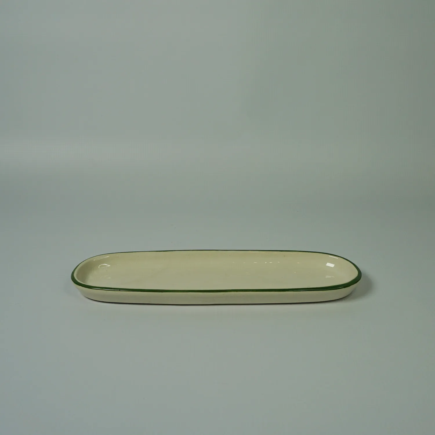 Small White and Green Platter