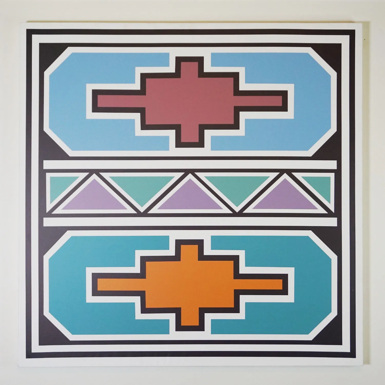 African inspired royalty free print stretched on frame. 