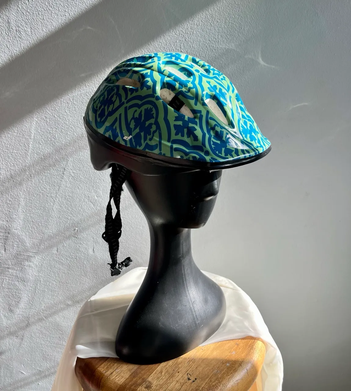 Blue and Green Kids Bicycle Helmet