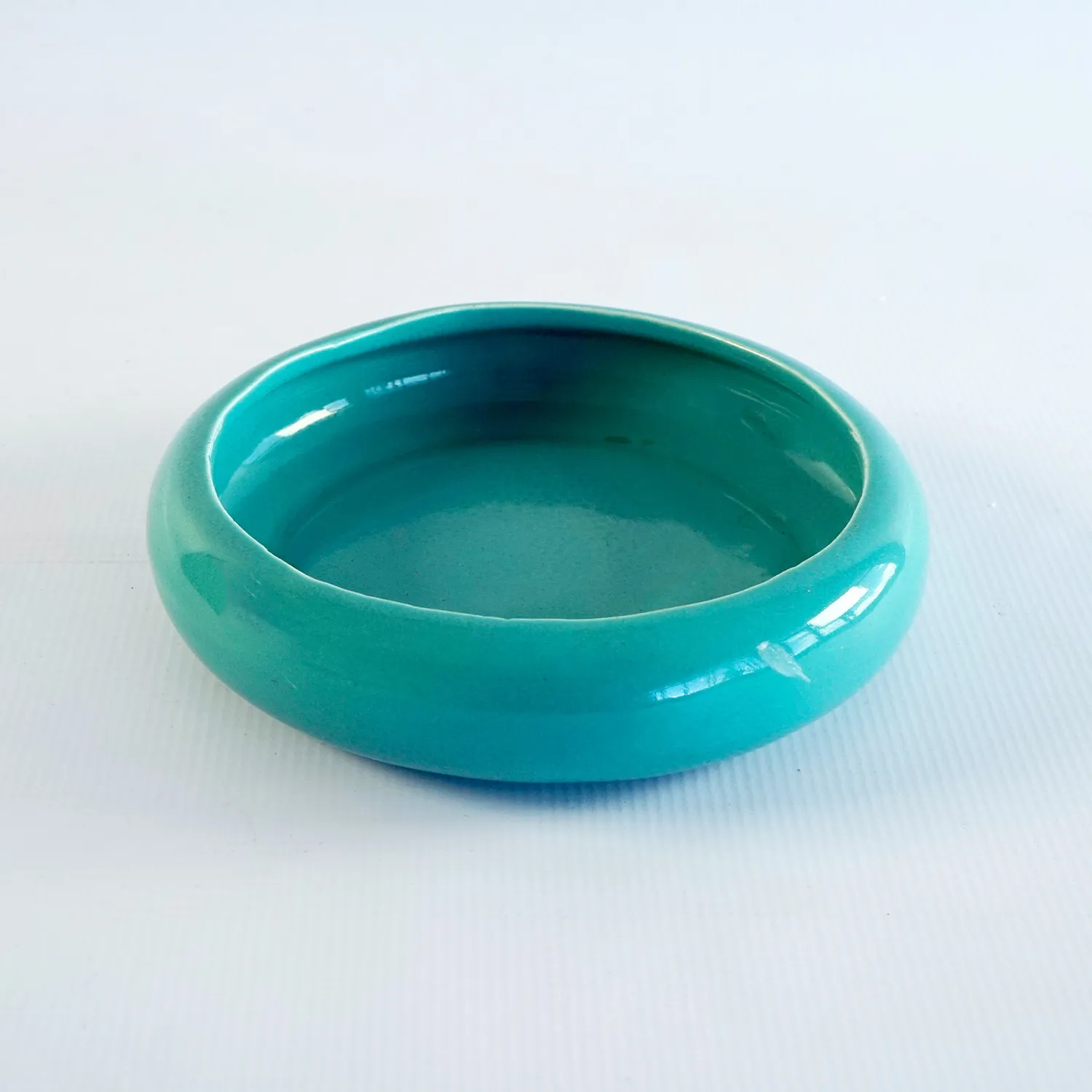 Small Rustic Turquoise Ceramic Bowl 