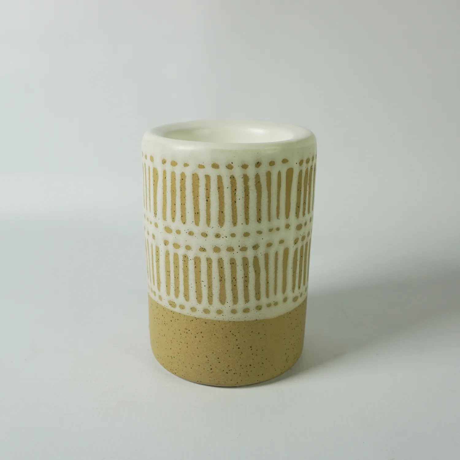 Candle Holder Beige and White