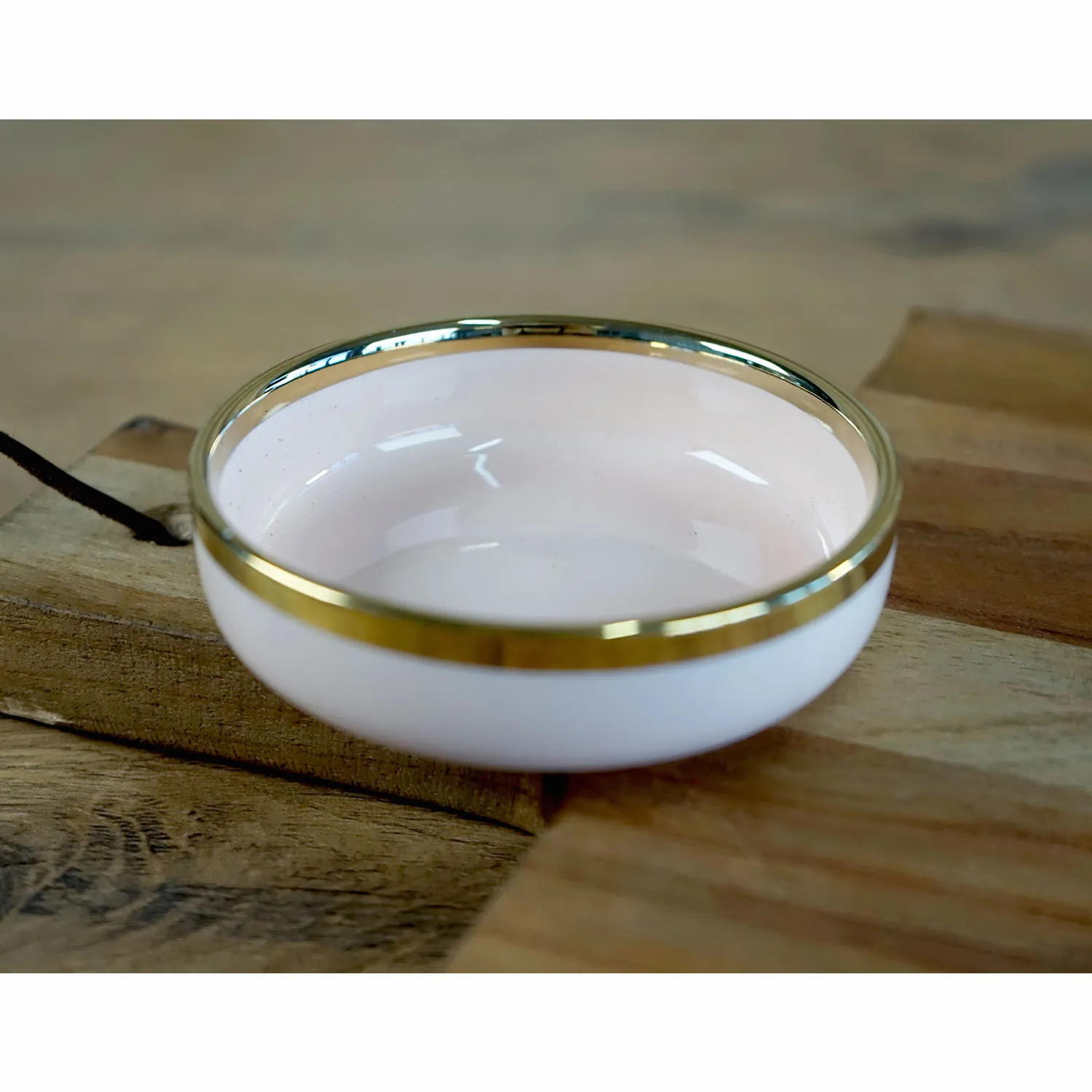 Small Pink Bowl with Gold Edge