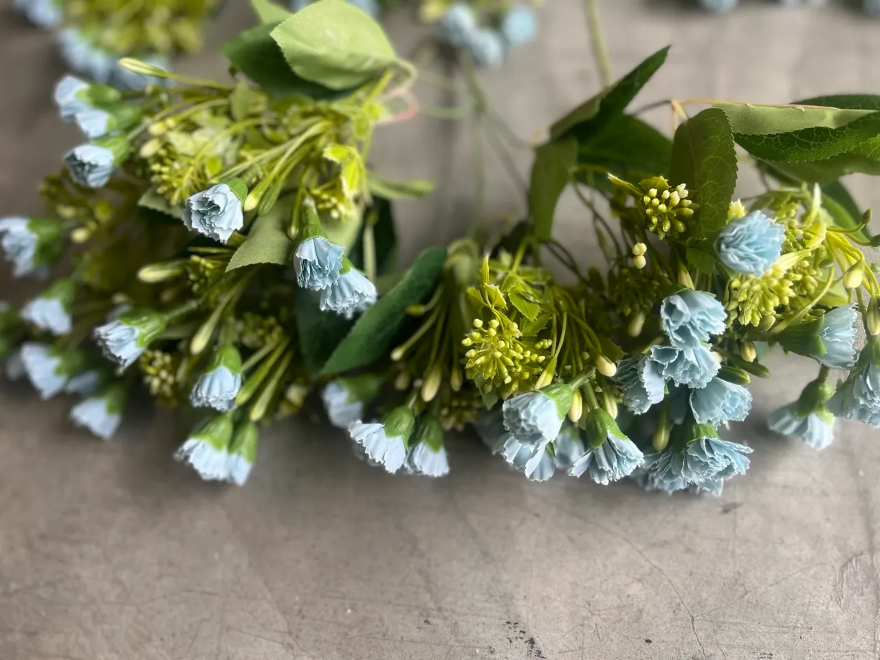 Artificial Baby Blue Carnation Bush