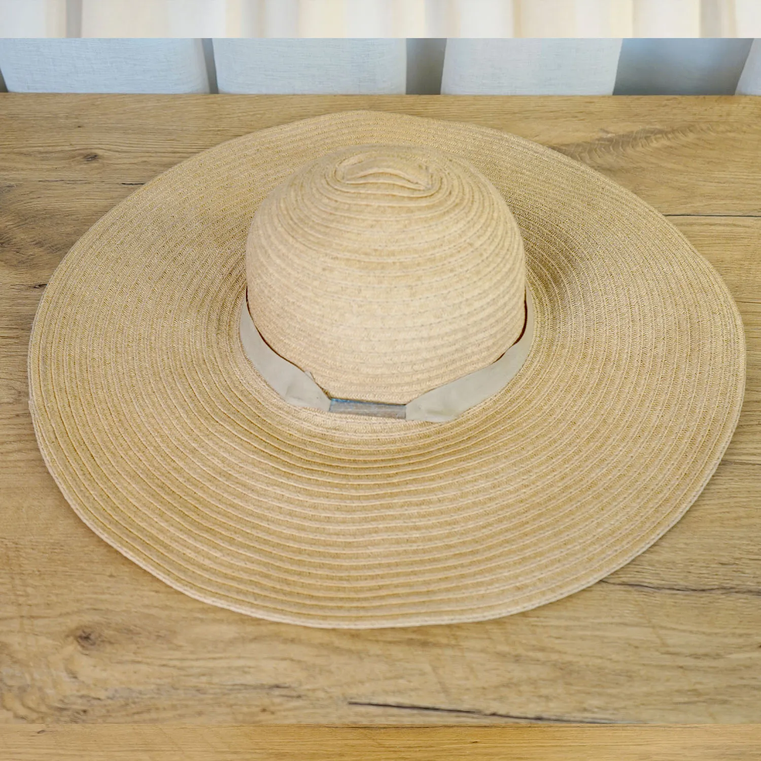 Large Floppy Beige Beach Hat