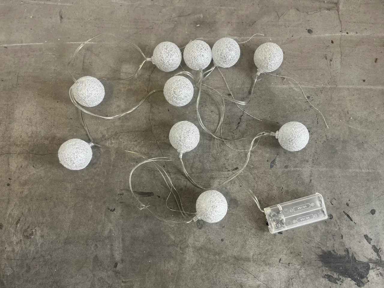 Cotton Ball String Fairy Lights