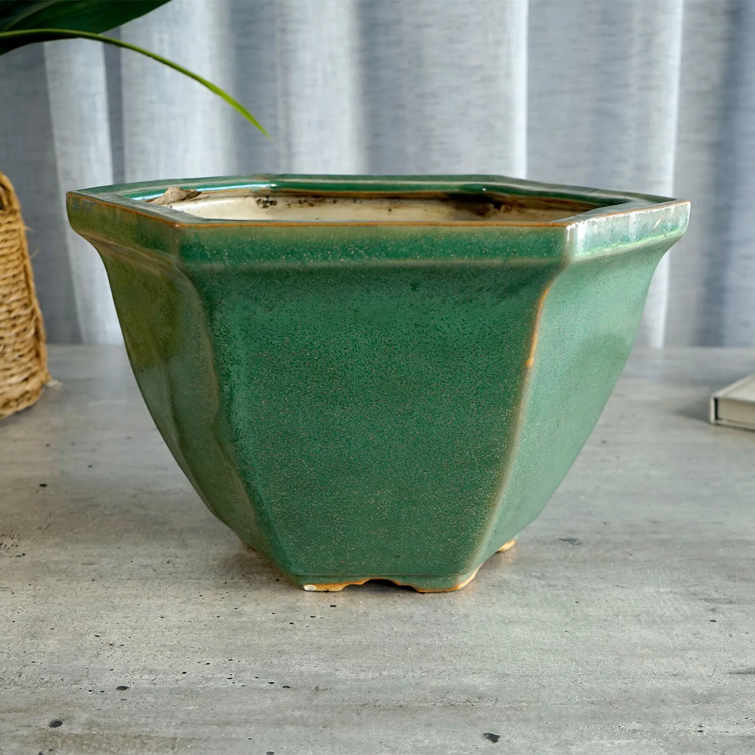 Green Hexagonal Planter