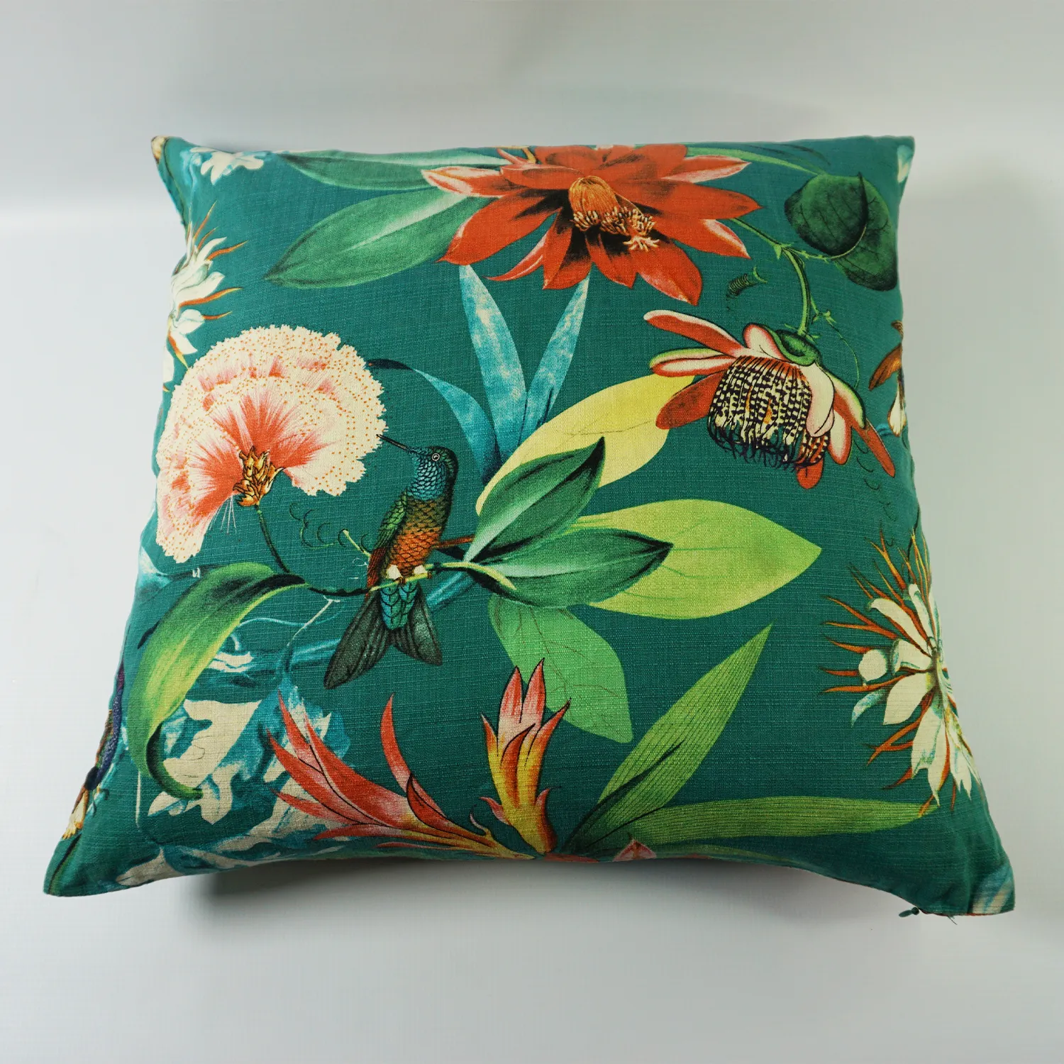 Green Floral Cushion, 50cm