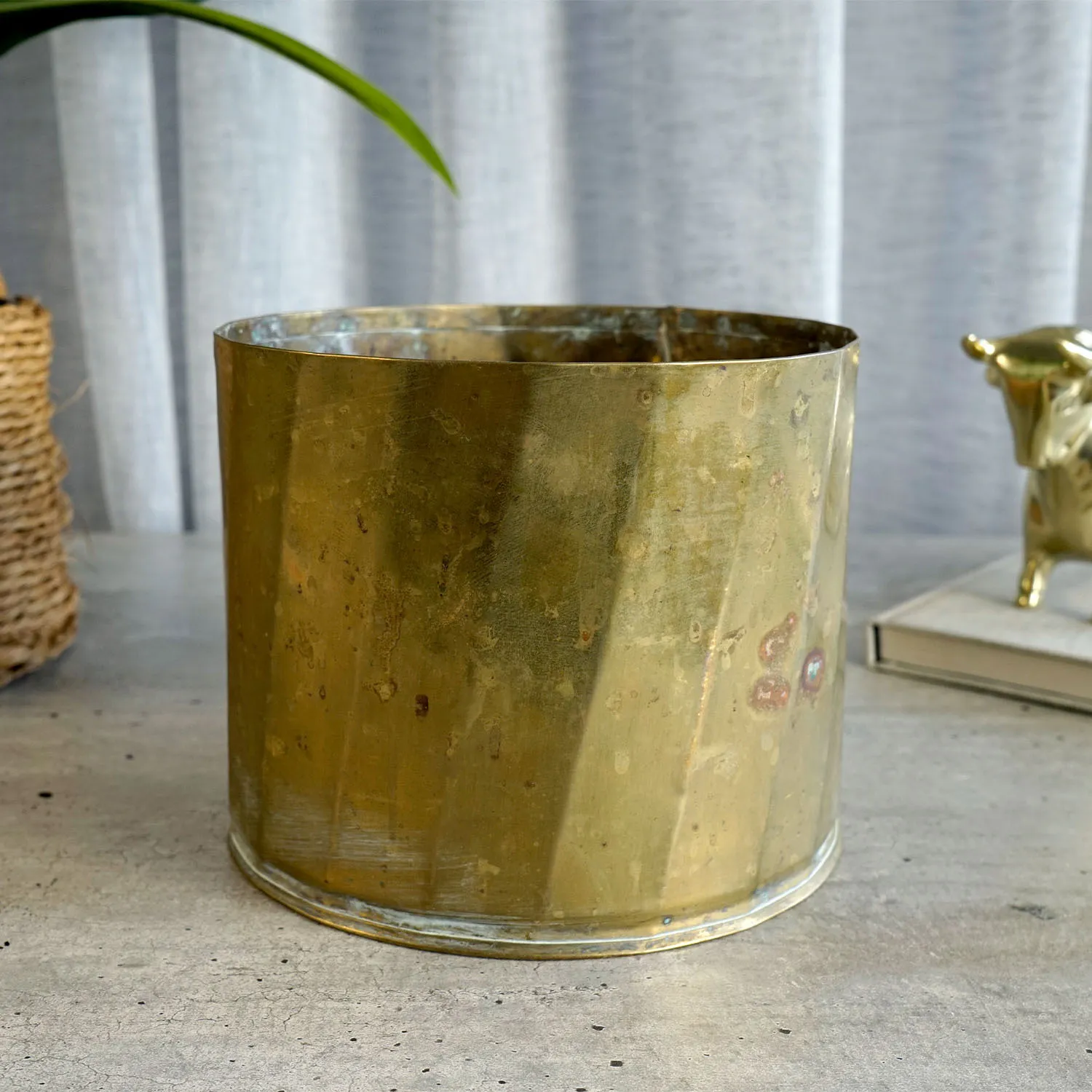 Medium Brass Diagonal Planter