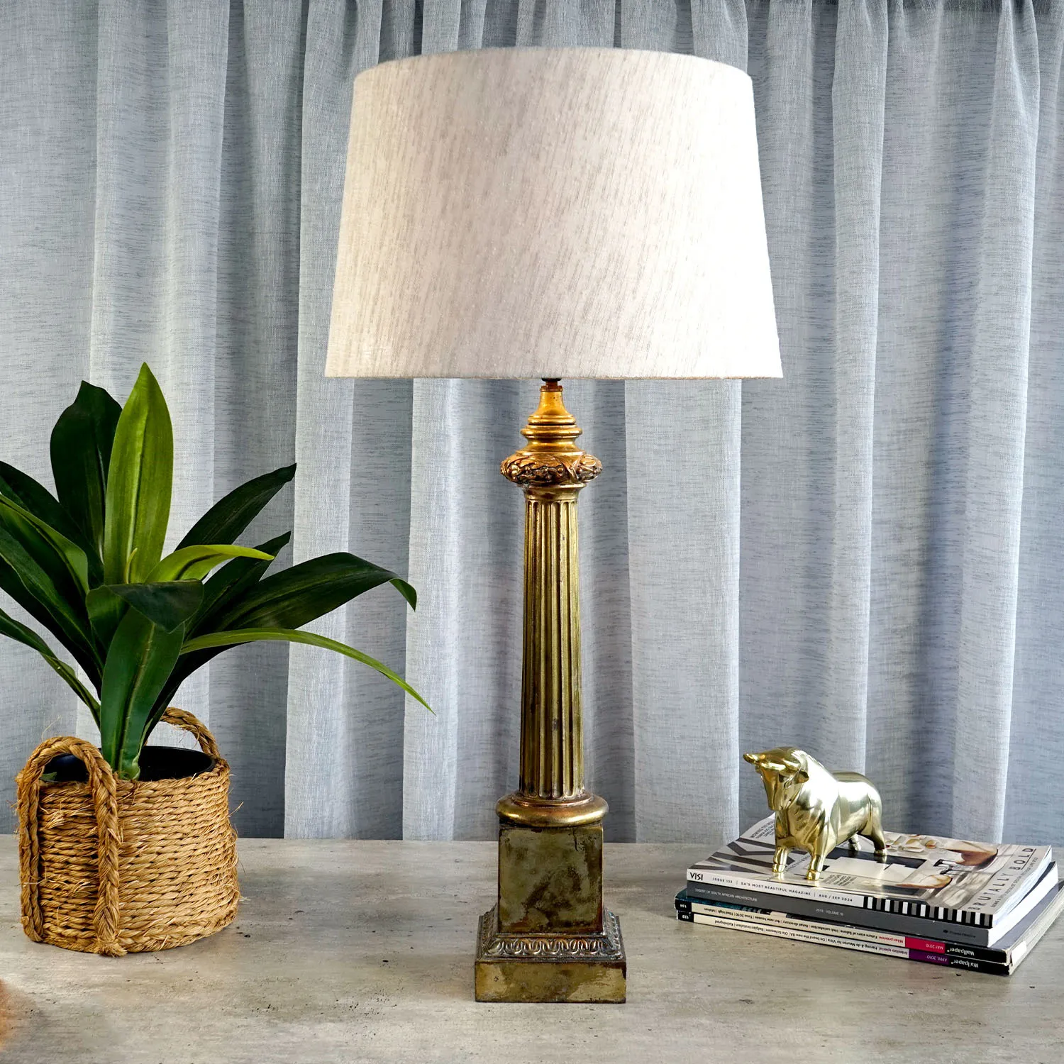 Large Brass Roman Lamp