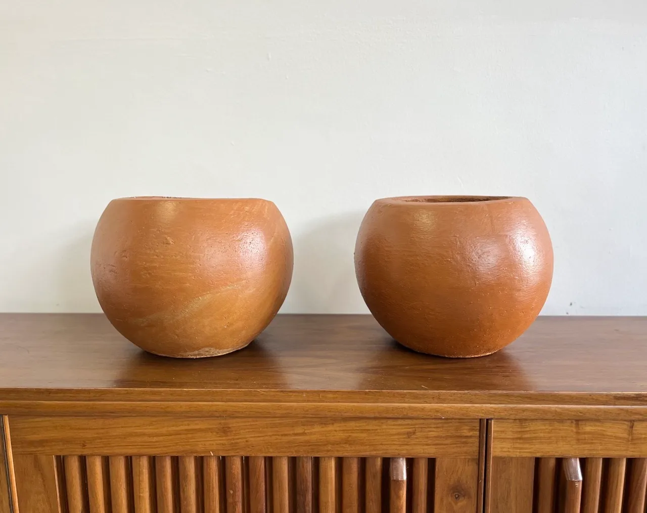 Cement Orange Brown Planters