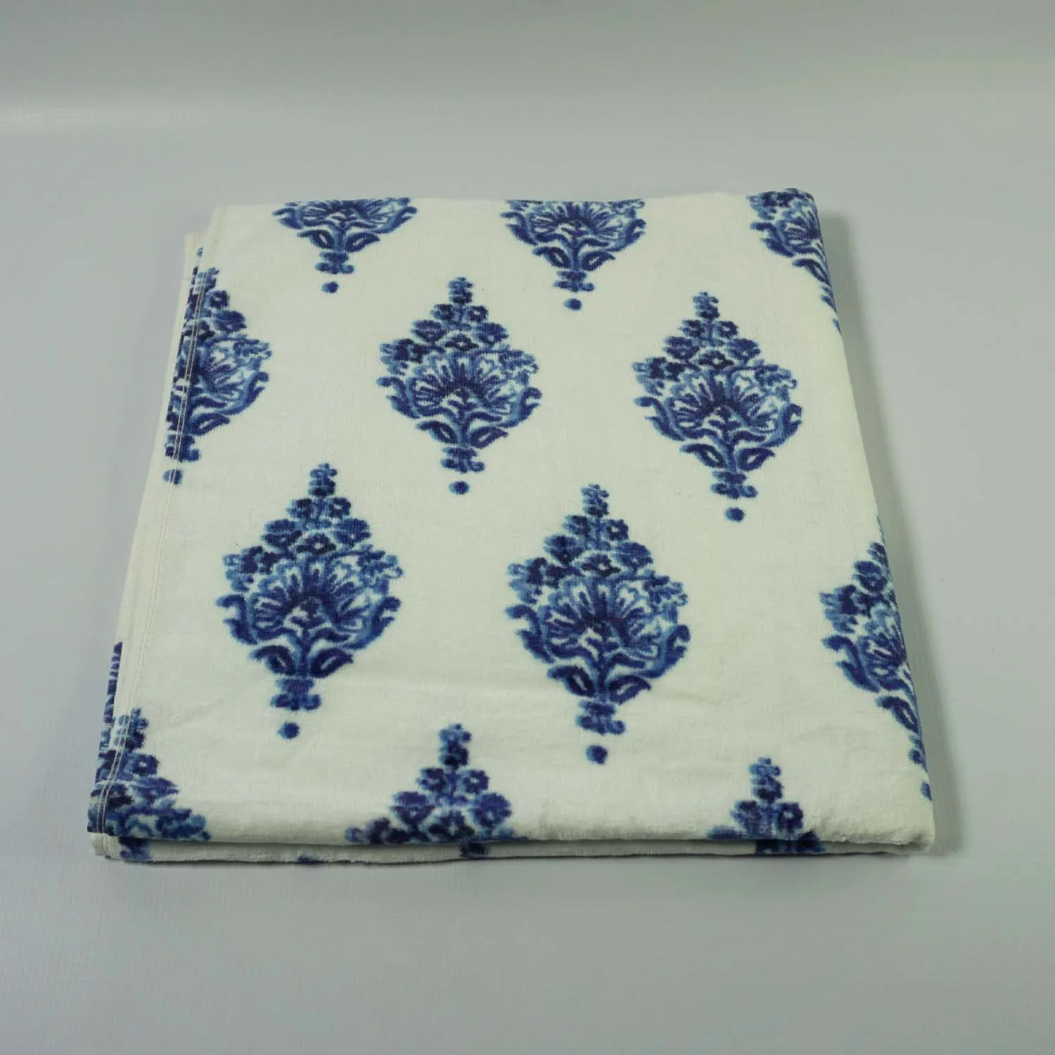 Beach Towel, Blue and White Patterned 