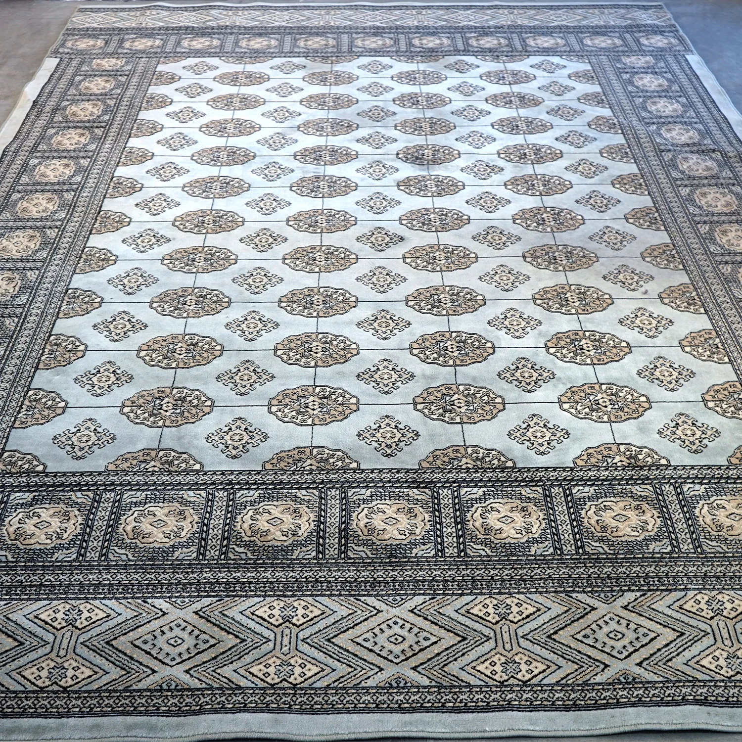 Teal and Brown Patterned Carpet