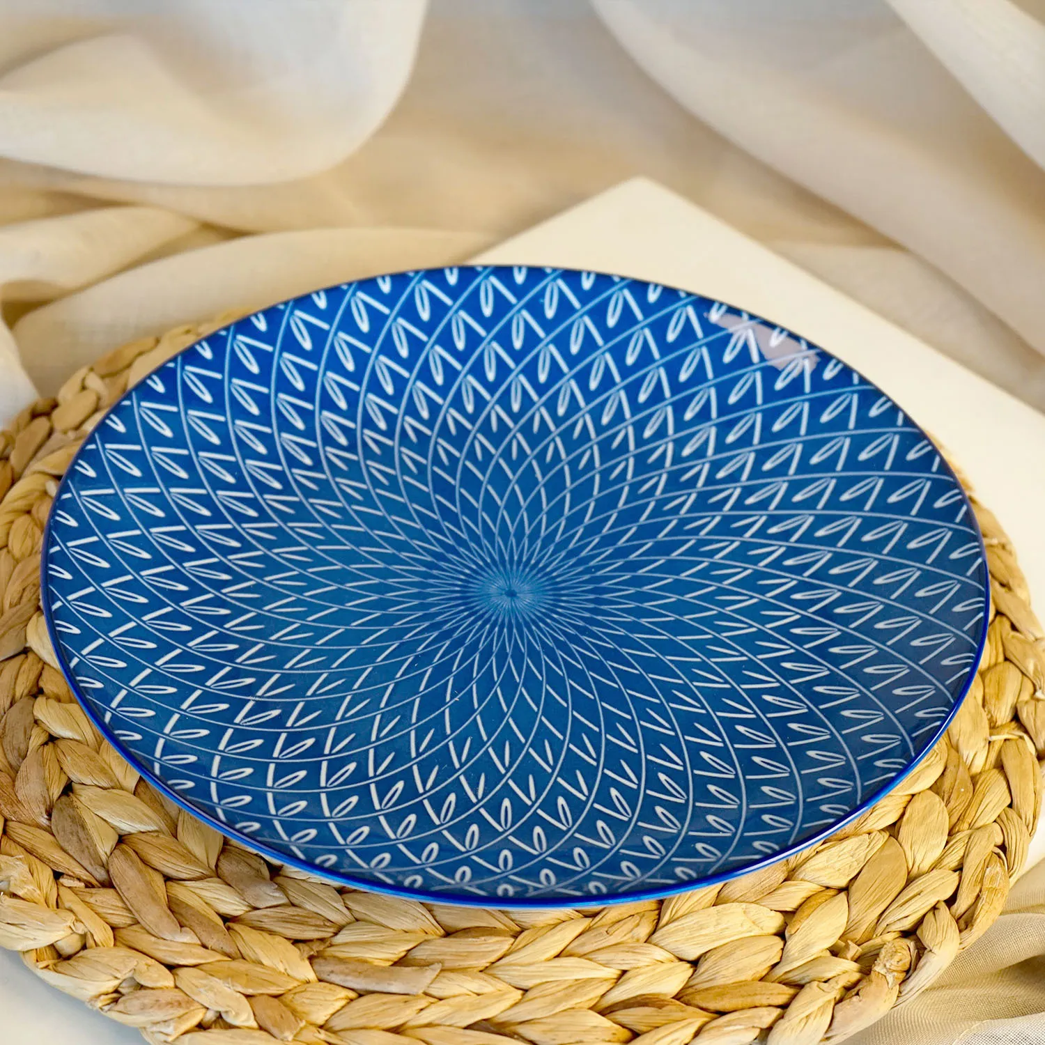 Blue pattern dinner plate