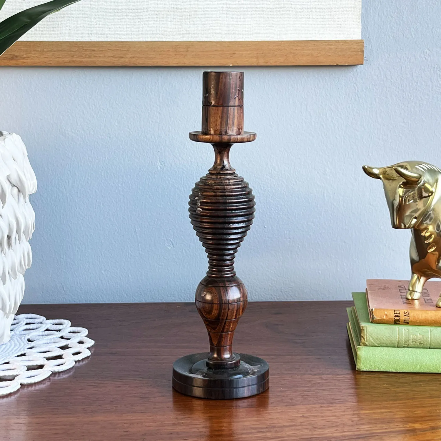 Dark Wood Candlestick