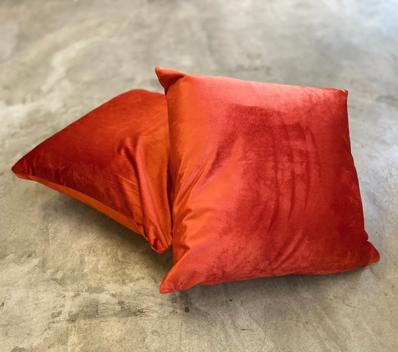 Silky Burnt Orange Cushions