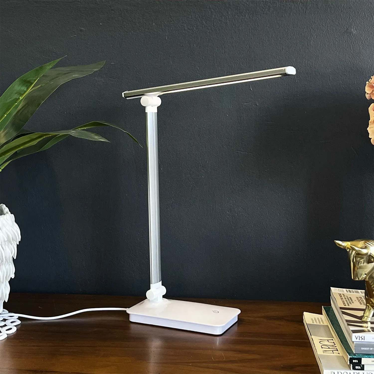 Silver and White LED Desk Lamp