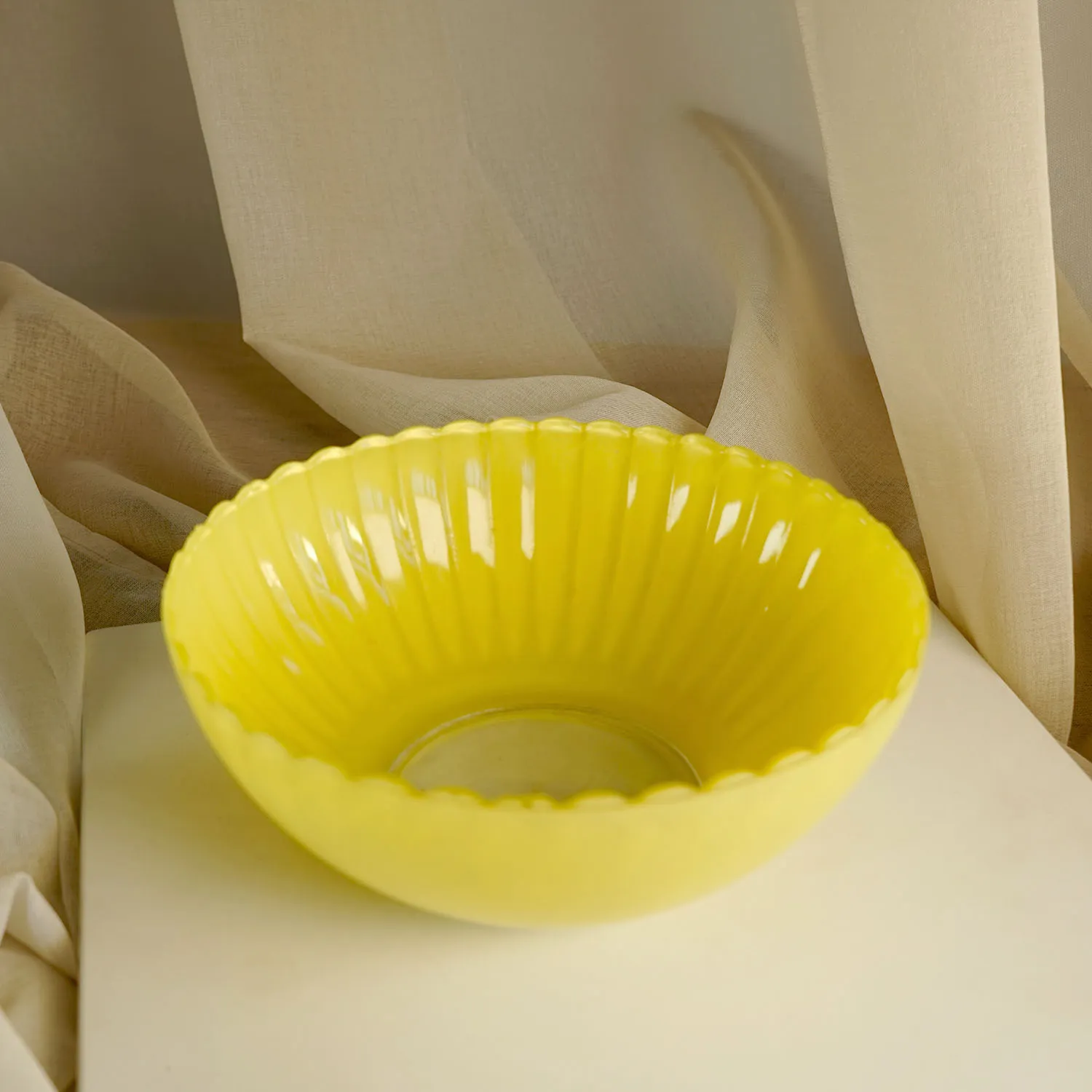 Medium Yellow Glass Bowl